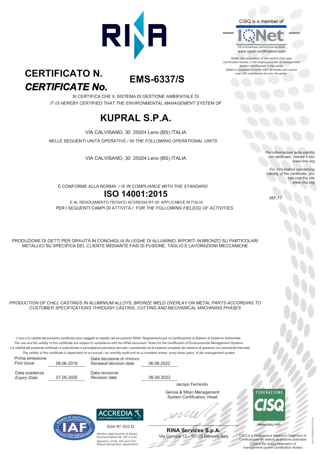 Certificato-ISO